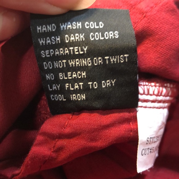 Vintage Joan Jett Tripp NYC Daang Goodman Lace up Red Jeans Size 11 denim - Picture 16 of 16